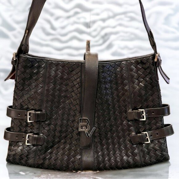 RARE....BOTTEGA VENETA "INTRECCIATO" BV Logo Shoulder/Crossbody Bag - Picture 1 of 15